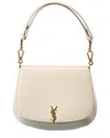 Saint Laurent Voltaire Top Handle Leather Satchel In White