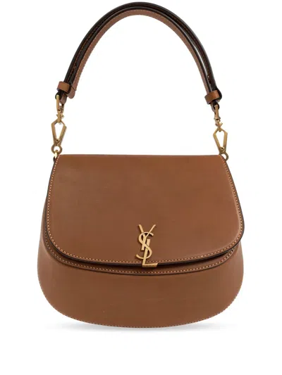 Saint Laurent Voltaire Tote Bag In Braun