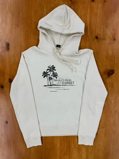 Pre-owned Saint Laurent Waiting For Sunset Hooded Sweatshirt In White