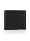 Saint Laurent Leather Logo Bi-fold Wallet In 1000