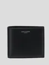 Saint Laurent Black Bi-fold Wallet With Logo Lettering On The Front In Leather Man In Black