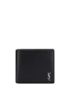 Saint Laurent Smooth Leather Bi-fold Wallet In Black