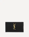 Saint Laurent Grain De Poudre Leather Wallet In Yellow