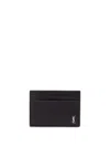 Saint Laurent Men Tiny Cassandre Cards Holder In Black