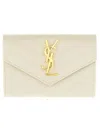 Saint Laurent Small Chevron Envelope Wallet In White