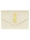 Saint Laurent Small Chevron Envelope Wallet In Sand
