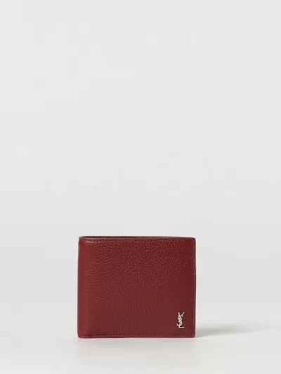 Saint Laurent Wallet Men Color Burgundy In Brown