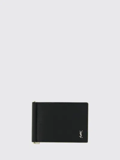 Saint Laurent Mini Leather Wallet In Black