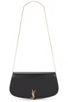 Saint Laurent Voltaire Ysl Monogram Wallet On Chain In Grained Leather In Nero
