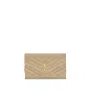 Saint Laurent Wallet With Shoulder Strap In Neutral