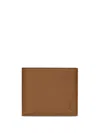 Saint Laurent Debossed-logo Leather Wallet In Beige