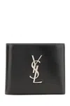 Saint Laurent Monogram Leather Wallet In Black