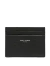 Saint Laurent Grain-leather Card Holder In Black