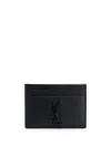 Saint Laurent Grained Leather Wallet With Multiple Card Slots In Black