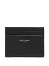 Saint Laurent Grain-leather Card Holder In Black
