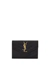 Saint Laurent Black Monogram Envelope Small Wallet In Black