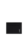 Saint Laurent Men Tiny Cassandre Cards Holder In Black