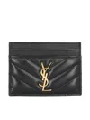Saint Laurent Chevron Logo Cardholder In Black