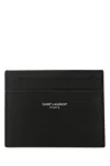 Saint Laurent Textured Leather Cardholder In Black