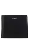Saint Laurent Black Leather Bi-fold Wallet In Black