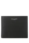 Saint Laurent Black Leather Wallet In Black