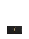 Saint Laurent Grain De Poudre Leather Wallet In Yellow