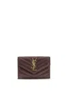 Saint Laurent Cassandre Wallet In Brown