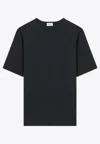Saint Laurent Washed-out Crewneck T-shirt In Black