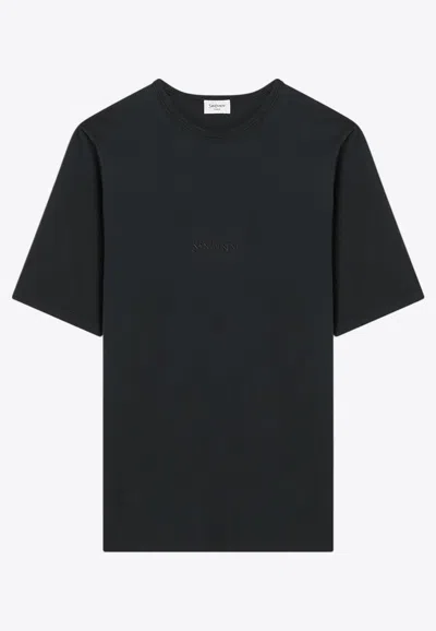 SAINT LAURENT WASHED-OUT CREWNECK T-SHIRT