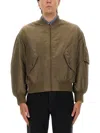 Saint Laurent Ter-repllent Serge Nylon Bomber Jacket In Burgundy
