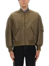 Saint Laurent Ter-repllent Serge Nylon Bomber Jacket In Green