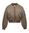 Saint Laurent Bomber Jacket In Water-repellent Nylon Serge In Brown