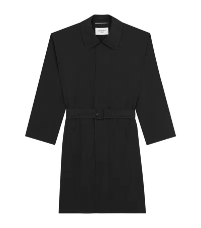 Saint Laurent Water-repellent Trench Coat In Black