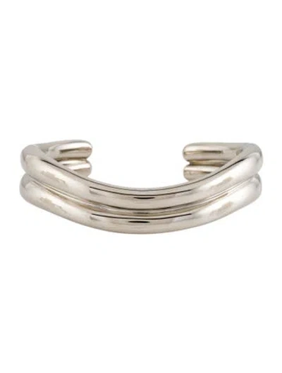 Pre-owned Saint Laurent Wavy Cuff Bracelet, 7.75" In Multi