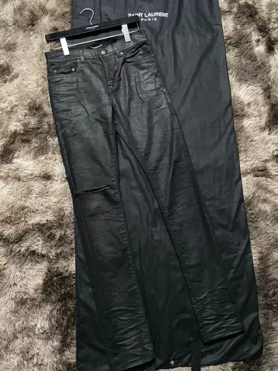 Pre-owned Saint Laurent Wax Jean By Hedi Size 29 In Black