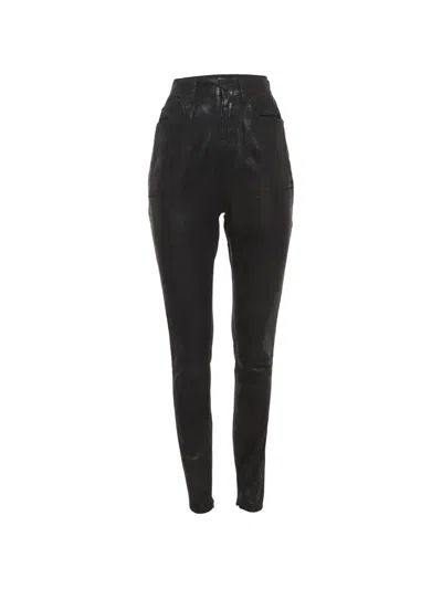 Pre-owned Saint Laurent Waxed Skinny Jeans In Black