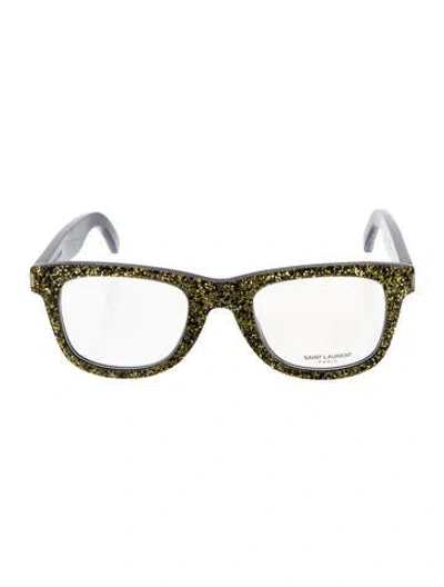 Pre-owned Saint Laurent Wayfarer Eyeglasses In Gold