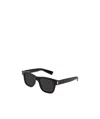 Saint Laurent Black Rectangular Unisex Sunglasses Sl 402-001 54 In Black