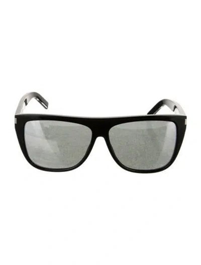 Pre-owned Saint Laurent Wayfarer Mirrored Sunglasses In Black