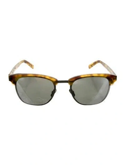Pre-owned Saint Laurent Wayfarer Mirrored Sunglasses In Yellow
