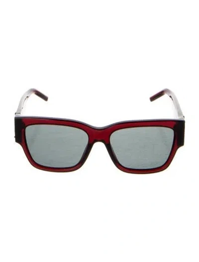 Pre-owned Saint Laurent Wayfarer Tinted Sunglasses In Burgundy