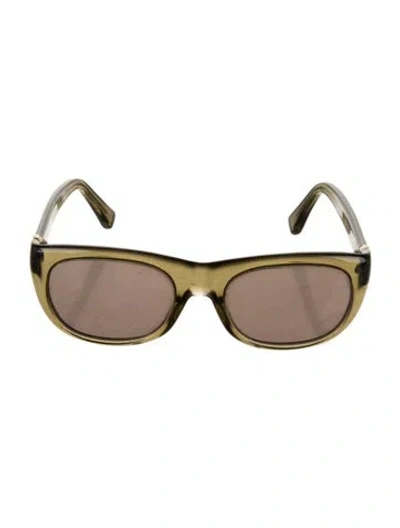 Pre-owned Saint Laurent Wayfarer Tinted Sunglasses In Green