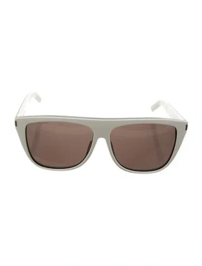 Pre-owned Saint Laurent Wayfarer Tinted Sunglasses In White