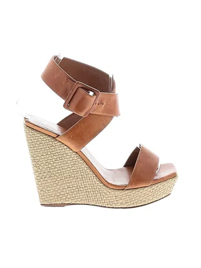 Pre-owned Saint Laurent Wedges In Tan