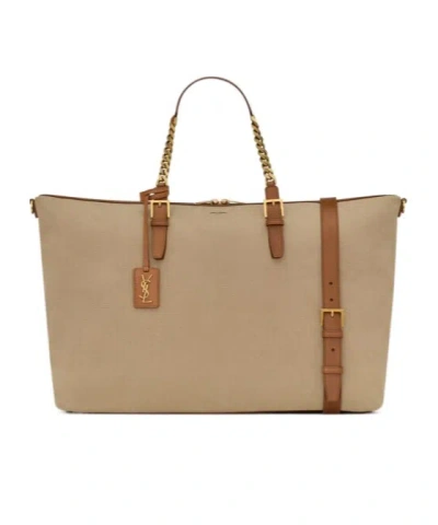 Saint Laurent Weekender Travel Bag In Nude