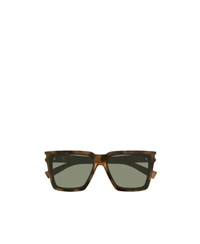 Saint Laurent Wellington Tortoiseshell Sunglasses In Gray