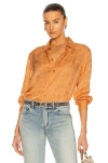 Saint Laurent Western Blouse In Orange