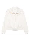 Saint Laurent Satin Bomber Jacket In White