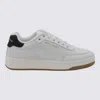 Saint Laurent White And Black Leather Sneakers In White