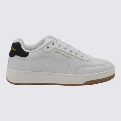 Saint Laurent White And Black Leather Sneakers